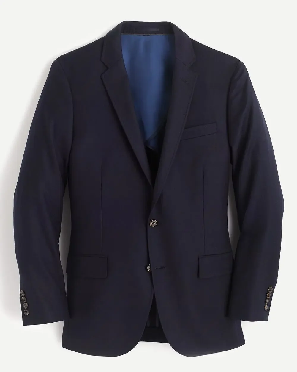 J.Crew Ludlow Slim Suit Jacket Double Vent Italian Worsted Wool Navy Blue 44R